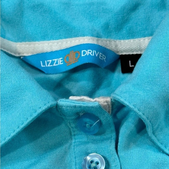 EUC Turquoise Lizzie Driver Golf Polo Lilly Vibes soft and Comfy LARGE Fitted - Picture 4 of 7